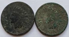 1867 + 1876 Indian Head Cents Spotted/Corrosion, 2 Better Date 1C Pennies