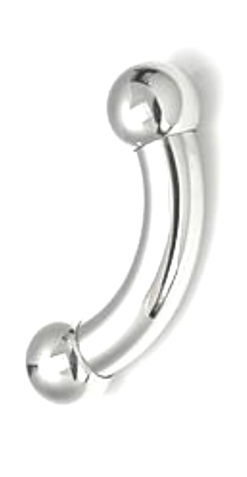 One PA Reverso Prince Albert Barra Curvada Doblada 0g 1 pulgada 26mm - 13mm Bola Regalo Foto 4 de 4