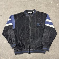 Vintage Christian Dior Mens Size XL Velour Monsieur Track Jacket Full Zip Black