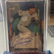 2025 Topps Finest - Finest Autographs Matt Shaw #FA-MS Cubs Blue Refractor /99 …
