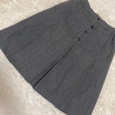 Christian Dior Skirt Charcoal M Knee Length Flare Wool 55cm