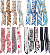 17 Pack Purse Scarf for Bags Silk Head Scarf for Hair Handbag Women Scarfs Band