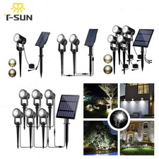 T-SUN Solar Powered Spotlights Solar Panel LED Outdoor Garden 6000K Pathway Lamp
