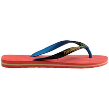 Image of Havaianas Mens Brasil Mix Salmon 43 44 Flip Flops Summer Pool Beach Sandals