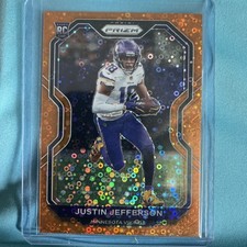 2020 Panini Prizm - Rookie Justin Jefferson #398 Orange Disco Prizm (RC)