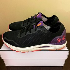 Under Armour HOVR Sonic 6 Womens Running Shoes Black Purple Pink 3026128-002 10