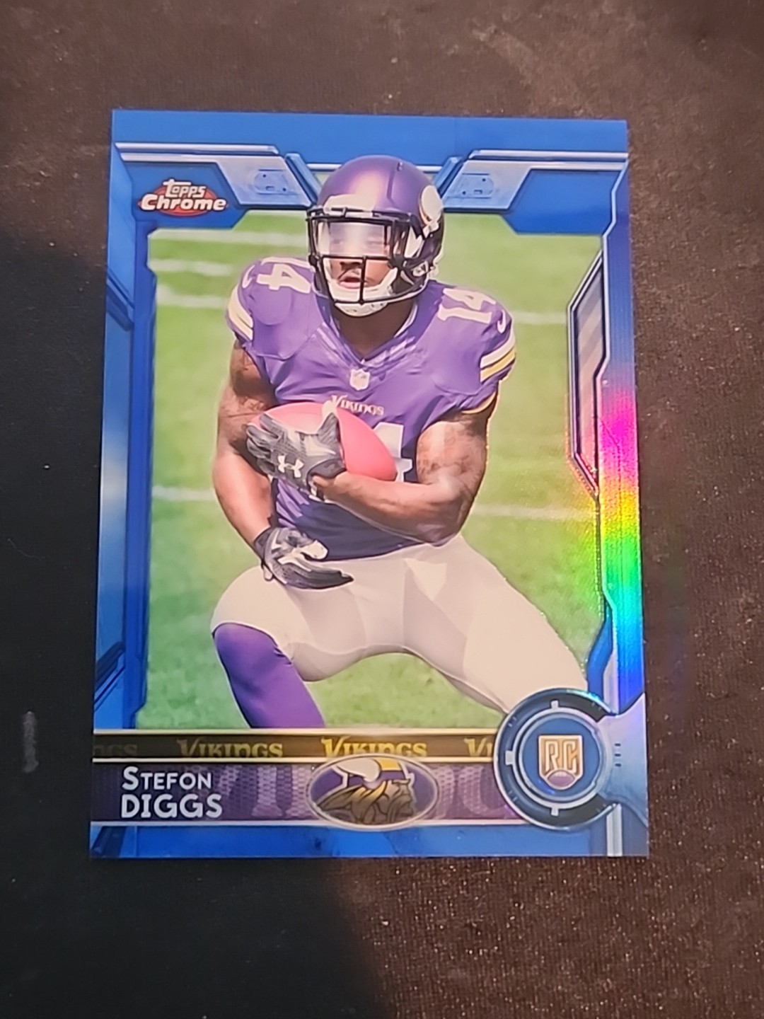 2015 Topps Chrome - Rookies Stefon Diggs #148 Blue Refractor 14/199 (RC) 