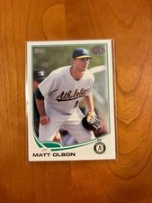 Topps Matt Olson pro debut RC 130 2013 rookie card Oakland A’s Atlanta Braves. rookie card picture