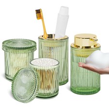 Glass Bathroom , 4 Pcs Bathroom Sets Complete, Soap Dispenser and Toothbrush ...