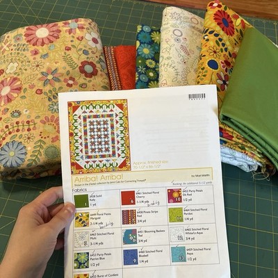 Arriba! Arriba! Fiesta Bright Colorful Flowers Quilt Kit 70 x86 