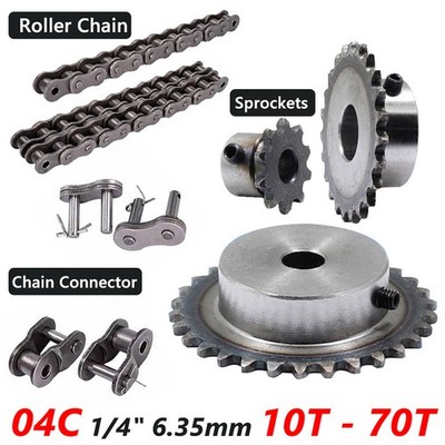 Zähne 10 - 70 Kettenrad Rollenkette Kettenräder 04C 1/4'' Kettenschloss 45# Stahl