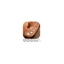 5 Pairs 14K Gold Plated Stud Earrings for Women, Hypoallergenic Small, Gold-A
