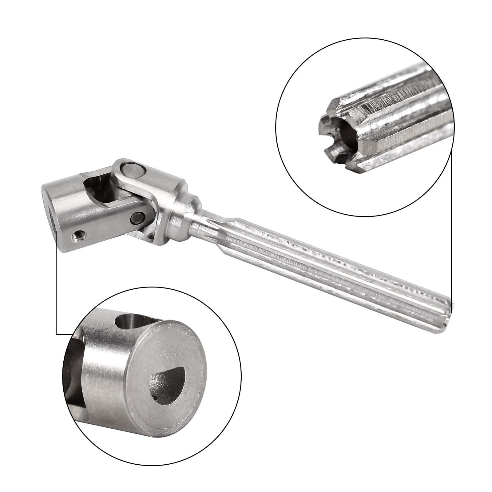 INJORA Drive Shaft D-Shaped Hole Stainless Steel Center Drive Shaft for Axial...