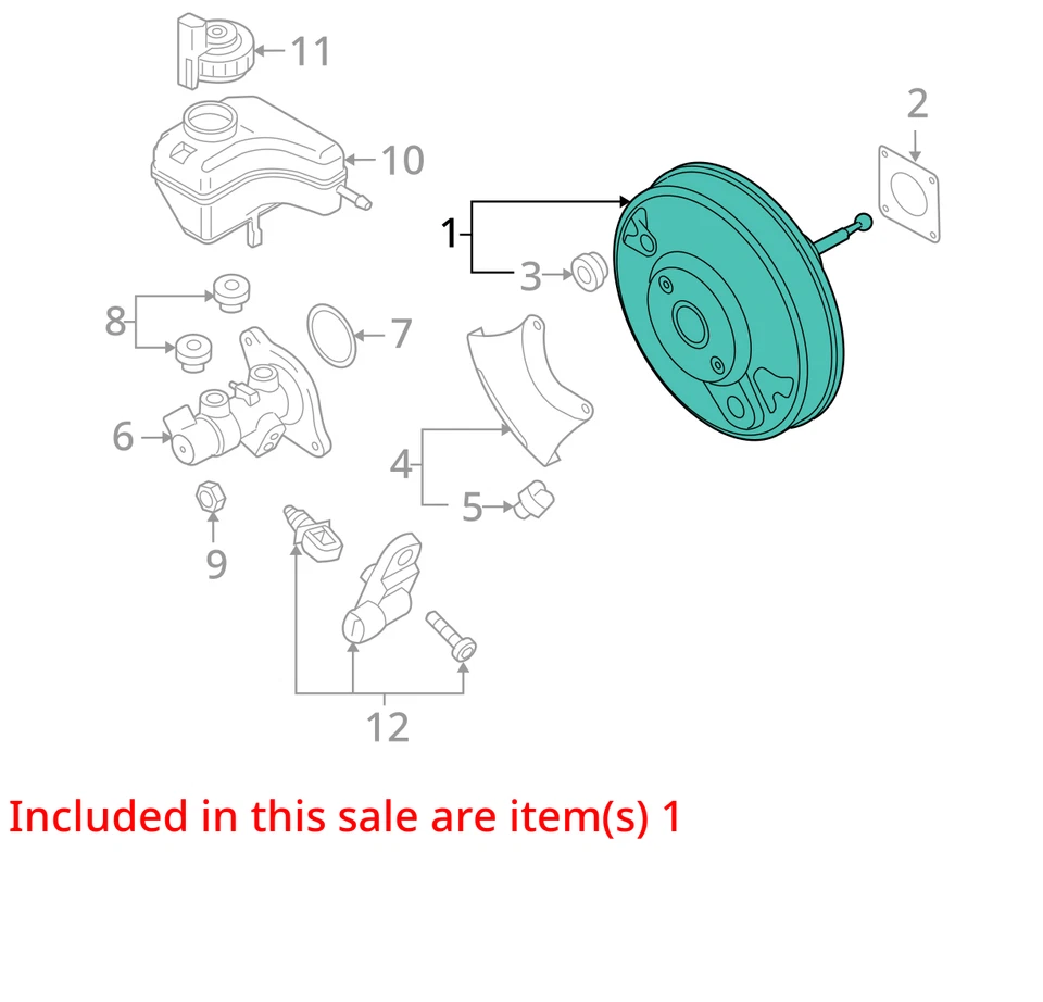 2011 Volkswagen Tiguan Power Brake Booster OEM 45K milhas - LKQ413809947 - Imagem 4 de 4