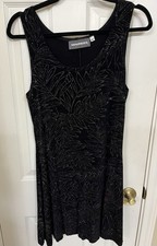 Ladies Little Black Dress with Lots of Bling Sleeveless Cocktail Party Dress