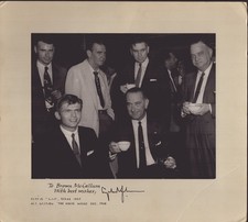 LYNDON B. JOHNSON - INSCRIBED PHOTOGRAPH MOUNT SIGNED