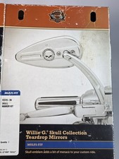 Espejo Harley Davidson NUEVO OEM Willie G Calavera Lágrima Cromo SOLO IZQUIERDA