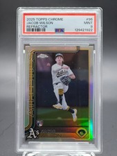 2025 TOPPS CHROME JACOB WILSON REFRACTOR ROOKIE #96 ATHLETICS PSA 9 Q0107