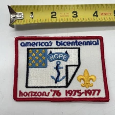 Vintage 1976 Boy Scout American Bicentennial Horizons Patch 3x4” Rectangular