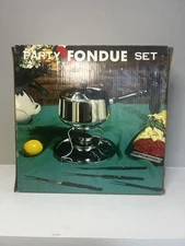 Vintage Stainless Steel Party Fondue Set NIB