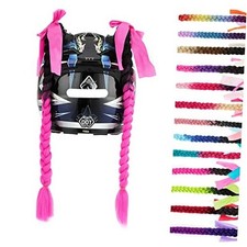 1PCS/2PCS Helmet Pigtail Braids 20 Inch Pack of 2 2 Pcs-Black to Deep Pink