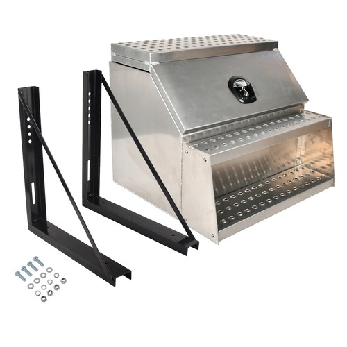 25"X28"X30" Side Mount Truck Tool Box Saddle Step+2pcs 24"x24" Mounting ...
