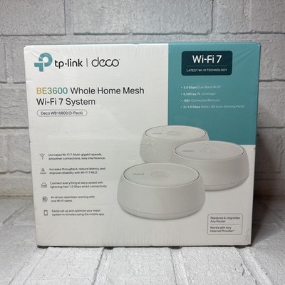 TP-Link Deco BE3600 Whole Home Mesh Wi-Fi 7 System 3-Pack 3.6 GBPS Dual-Band New