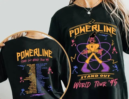 A Goofy Movie Powerline Stand Out World Tour 95 Retro Shirt Comfort Colors