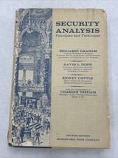 Security Analysis Principles and Technique Benjamin Graham Fourth Edition