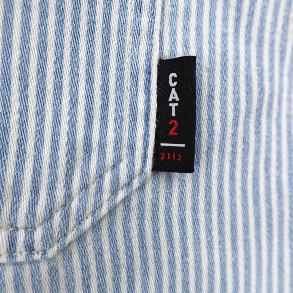 Ariat Shirt Mens Large Blue White Stripes FR Flame Resistant CAT 2 Button Up - Image 4 of 4