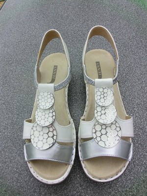 Sandalen 38 damen weiß silber