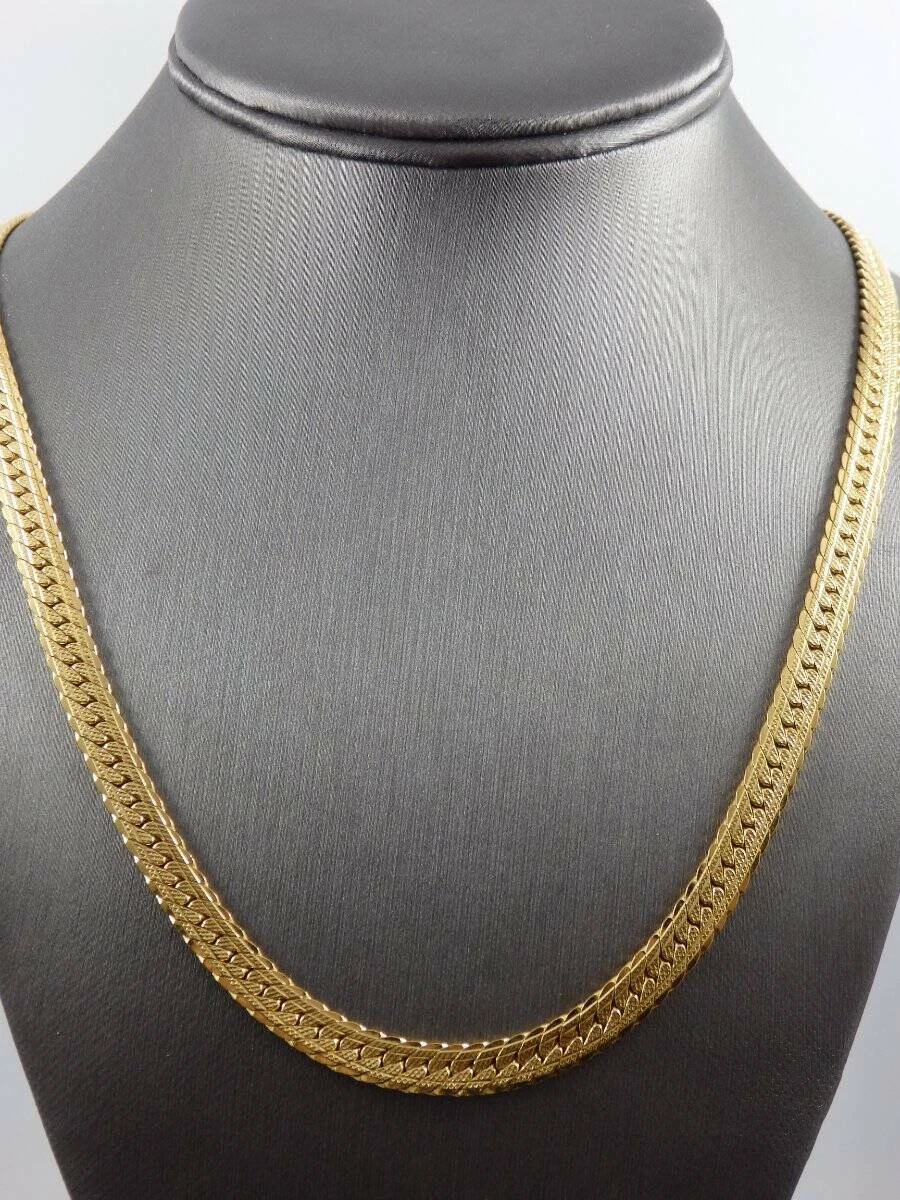 Napier 6MM Wide Goldtone Herringbone Necklace 24