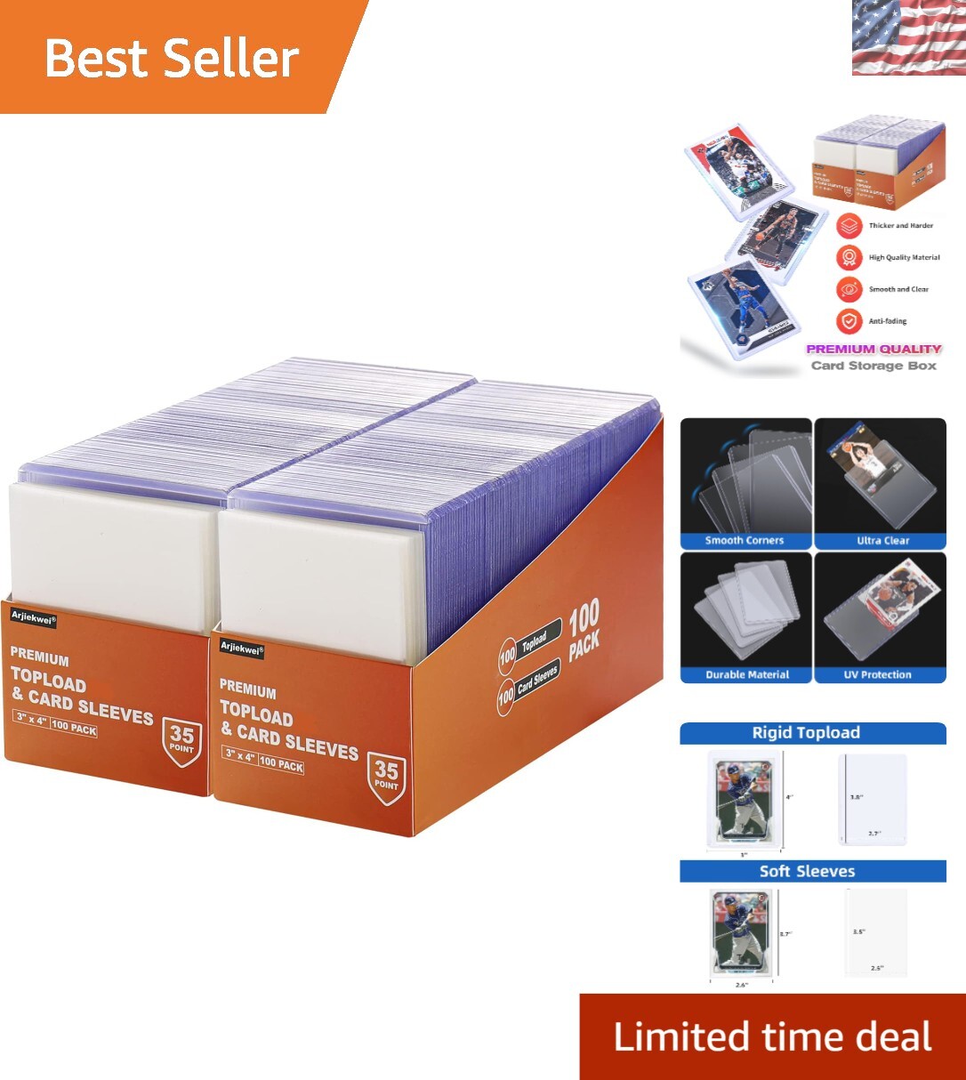 Ultimate 400 Card Sleeve Collection: 200 Hard/200 Soft, 3"x4" for Trading  Cards | eBay