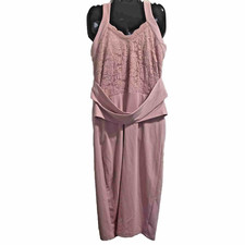 Grace Karin NWT Women's Sleeveless Lace Patchwork Halter V- Neck Party Dress Med