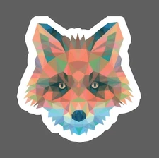Fox Sticker Geometric Waterproof Art Animal Outdoor Nature Gift NEW