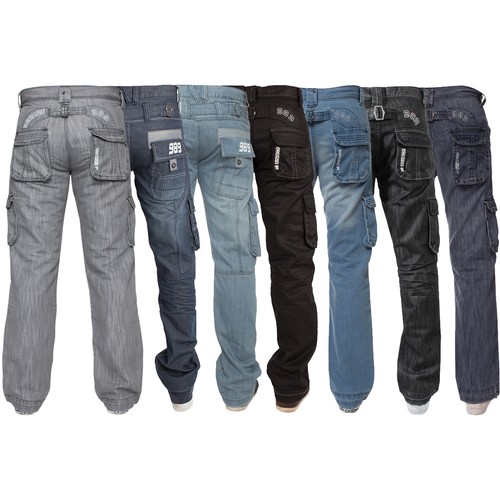 New ENZO Mens Designer Cargo Combat 
