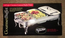 Neu 4,5 Quart hochwertige Edelstahl bedeckt Buffetschale (1,5 Quart Abschnitte)