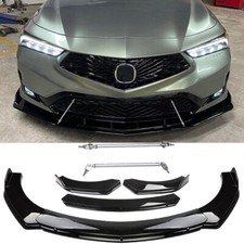 Front Bumper Chin Lip Splitter Spoilerstrut Rods For 23-25 Acura Integra A-spec