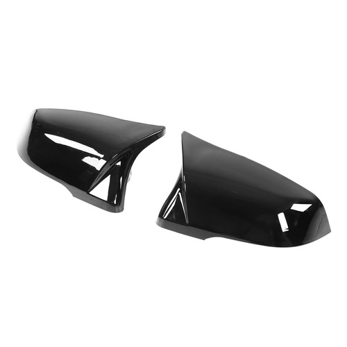 2pcs Side Rearview Mirror Cover Left Right Glossy Black ABS Door Mirrors Cap - Picture 7 of 12