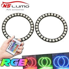 2x 80mm LED Angel Eye Halo Ring Birne 5050 SMD Scheinwerfer Mit Fernbedienung