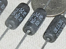 4 NEW DALE NS-2C-1 NON-INDUCTIVE NS WIREWOUND POWER RESISTOR 1 OHM 2.5W 1% USA