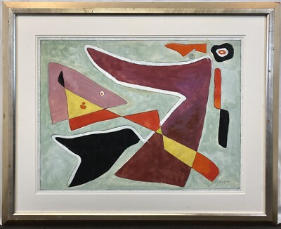 Exceptional Large c 1940s Rolph Scarlett Abstract Non Objective Gouache American