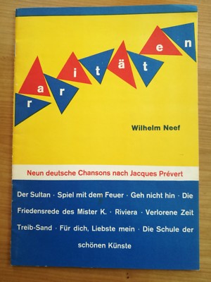 Noten. Neef. Neun deutsche Chansons nach Jacques Prevert.