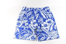 Polo Ralph Lauren Mens Bermuda Shorts New S Blue White Floral Terry Drawstring