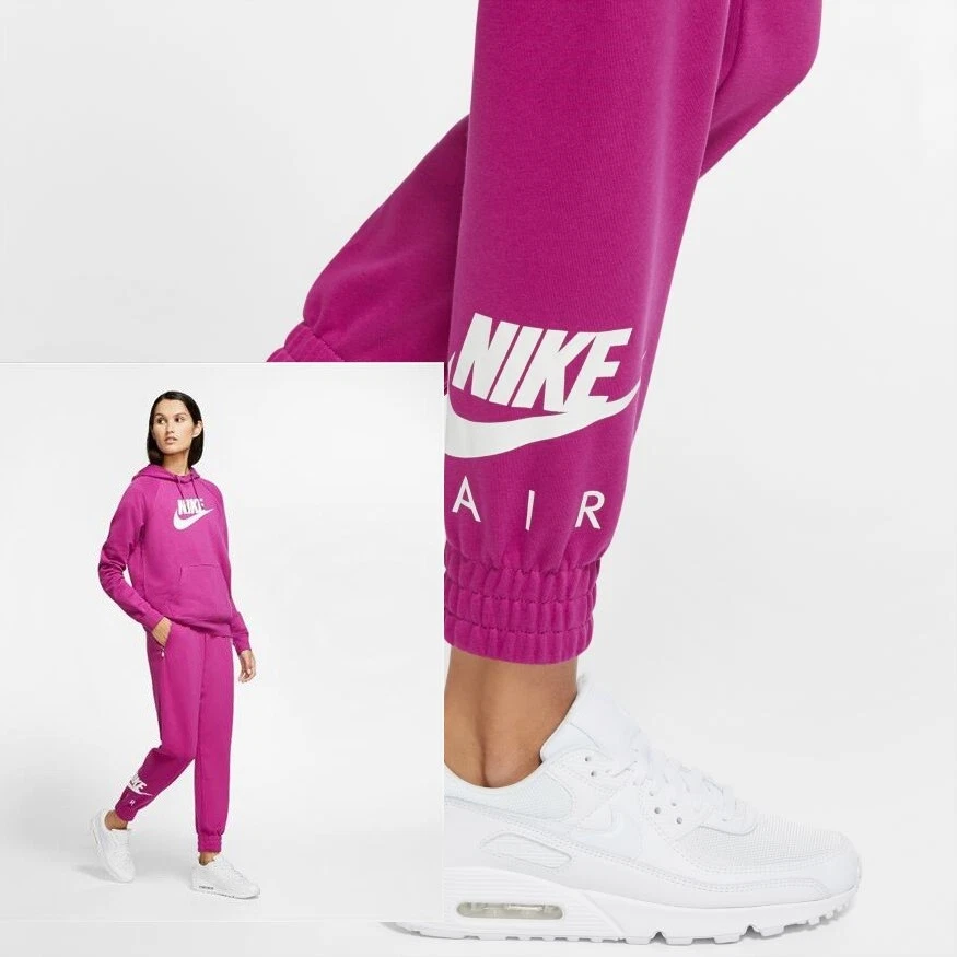 Women's Nike Air 7/8 Fleece Trousers S Purple Plum Sweatpants Pants Cuffed  Pant