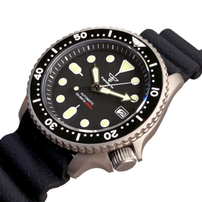 Titanium 42mm Tandorio Black Orange Dial Luminous NH35Ａ Automatic mens Watch