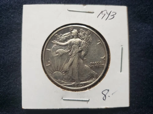 1943 Walking Liberty Half Dollar 50 Cent Coin EF