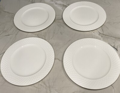 Set of 4 MIKASA Trellis Dinner Plates 11.25