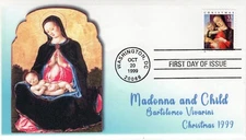 AO- 3355-3, 1999, Vivarini Madonna an Child,  Add-on Cover, First Day Cover, Sta