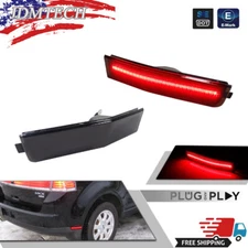 Smoked For 2007-2010 Lincoln MKX Rear Bumper Fender Side Marker Lights Red LED